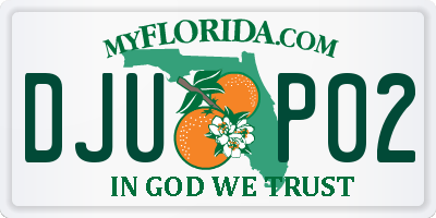 FL license plate DJUP02