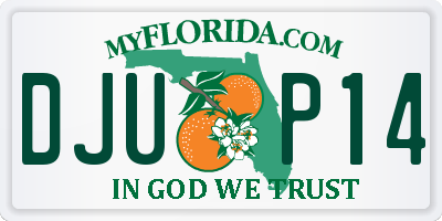 FL license plate DJUP14