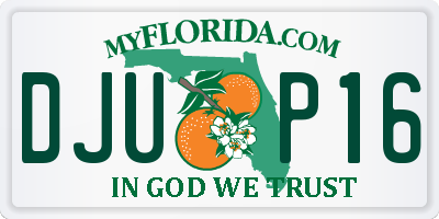 FL license plate DJUP16