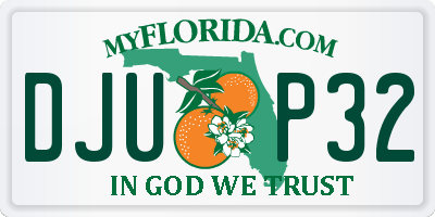 FL license plate DJUP32