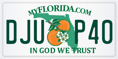 FL license plate DJUP40