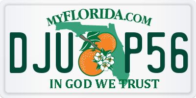 FL license plate DJUP56