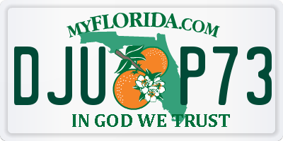 FL license plate DJUP73