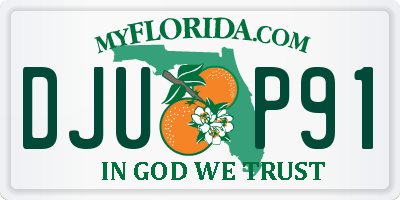 FL license plate DJUP91