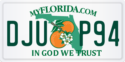 FL license plate DJUP94