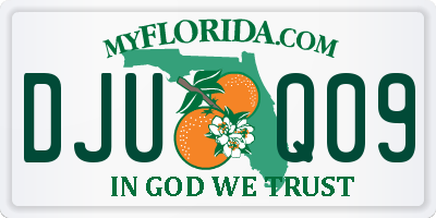 FL license plate DJUQ09