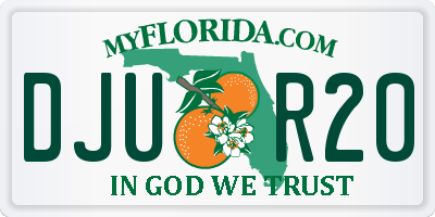FL license plate DJUR20