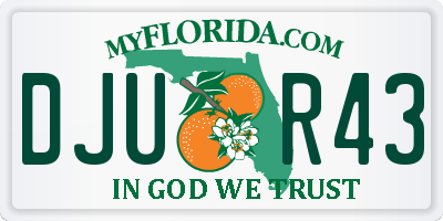 FL license plate DJUR43