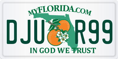 FL license plate DJUR99