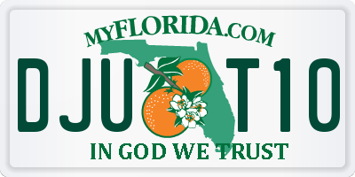 FL license plate DJUT10