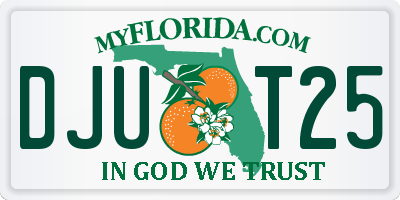 FL license plate DJUT25