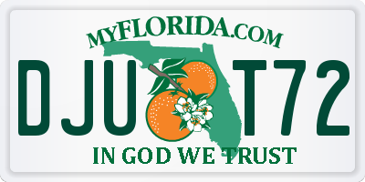 FL license plate DJUT72