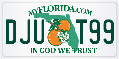 FL license plate DJUT99