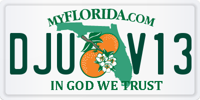 FL license plate DJUV13