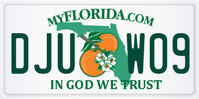 FL license plate DJUW09