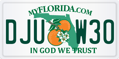 FL license plate DJUW30