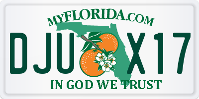 FL license plate DJUX17