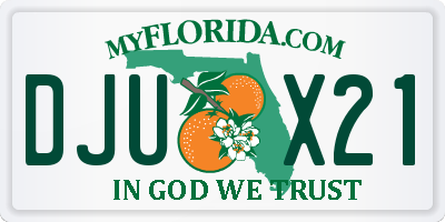 FL license plate DJUX21