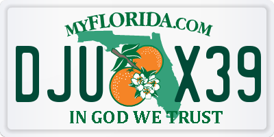 FL license plate DJUX39