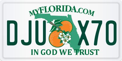 FL license plate DJUX70