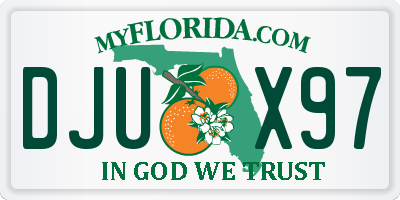 FL license plate DJUX97