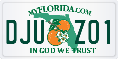 FL license plate DJUZ01
