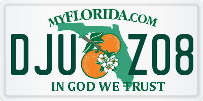 FL license plate DJUZ08