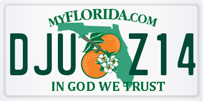 FL license plate DJUZ14