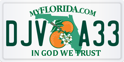 FL license plate DJVA33