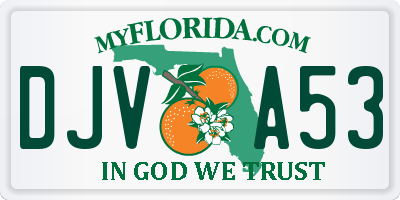 FL license plate DJVA53