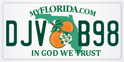FL license plate DJVB98