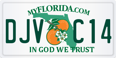 FL license plate DJVC14