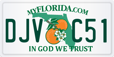 FL license plate DJVC51