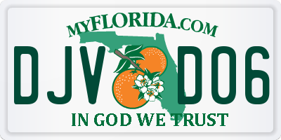 FL license plate DJVD06