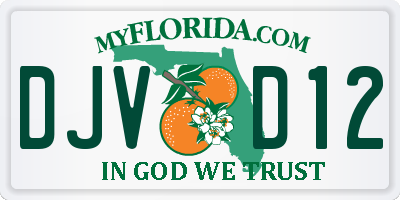 FL license plate DJVD12
