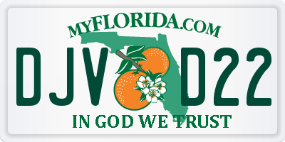 FL license plate DJVD22