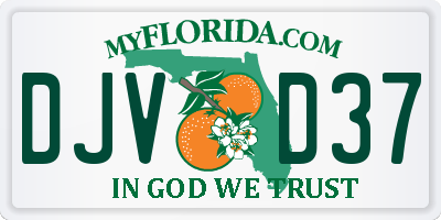 FL license plate DJVD37
