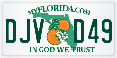 FL license plate DJVD49