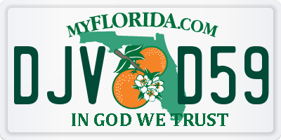 FL license plate DJVD59