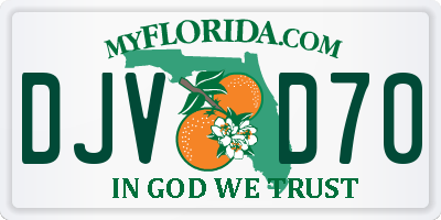 FL license plate DJVD70