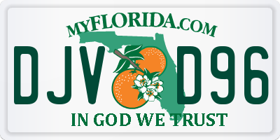 FL license plate DJVD96
