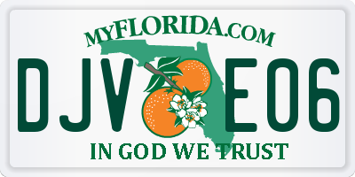 FL license plate DJVE06
