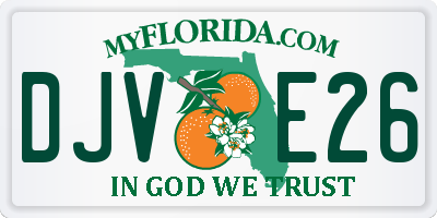 FL license plate DJVE26