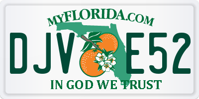 FL license plate DJVE52