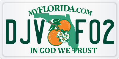 FL license plate DJVF02