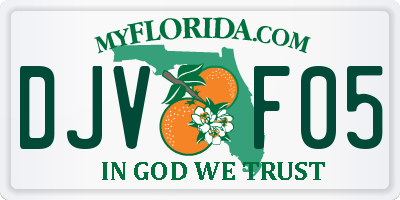 FL license plate DJVF05