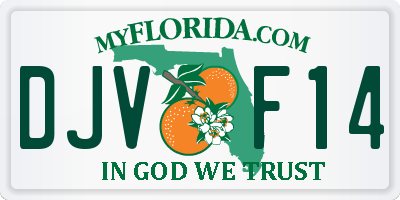 FL license plate DJVF14