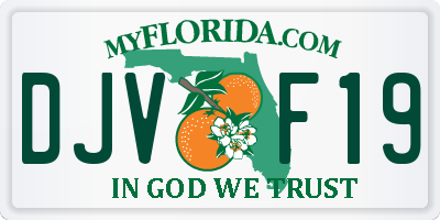 FL license plate DJVF19