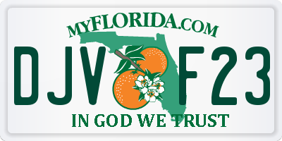 FL license plate DJVF23