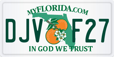 FL license plate DJVF27